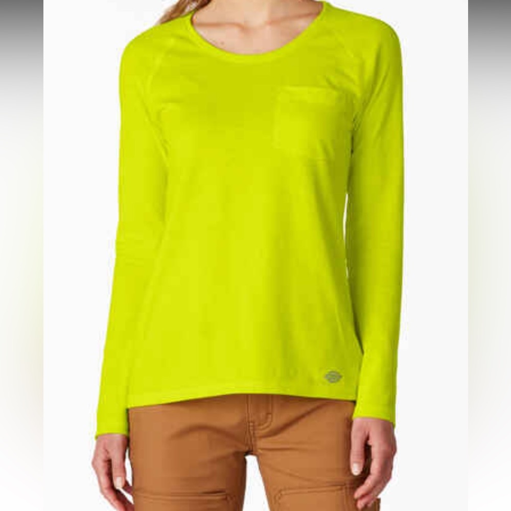 Dickies Women's Long Sleeve Tee - Neon Yellow